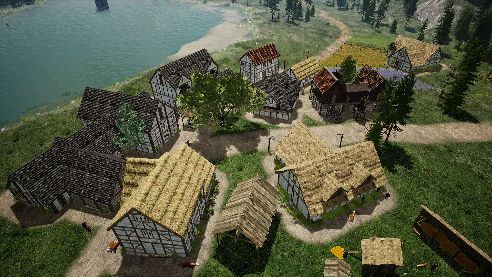 A growing village below a hilltop castle